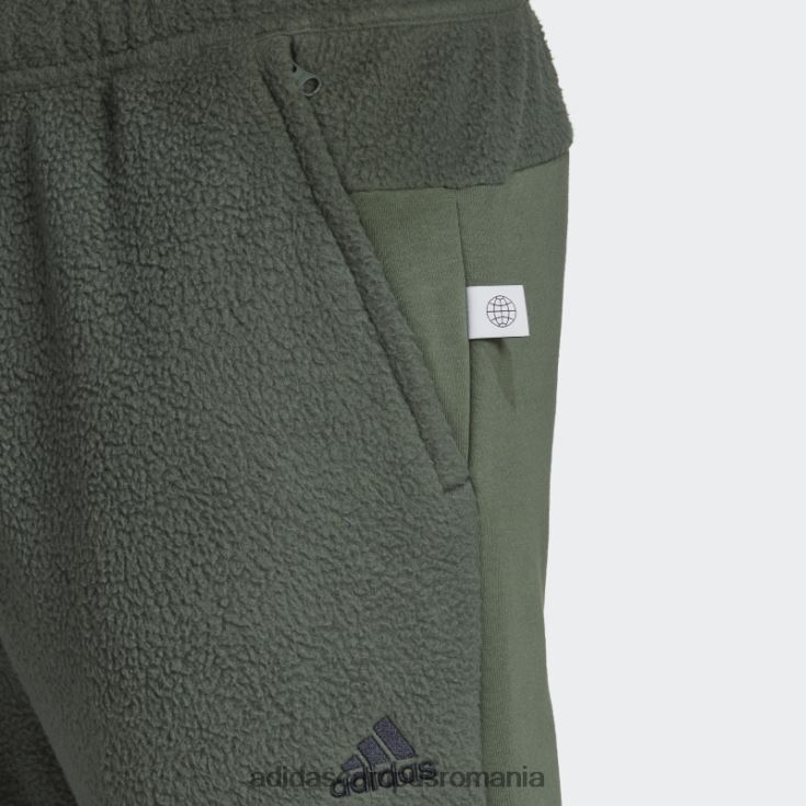 adidas campus romania pantaloni din fleece sherpa colorblock verde oxid adidas bărbați oxid/cerneală verde J266N21293