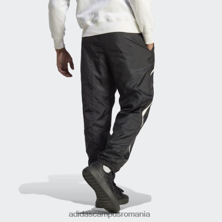 adidas campus romania pantaloni țesuți colorblock negri adidas bărbați alb negru J266N2876