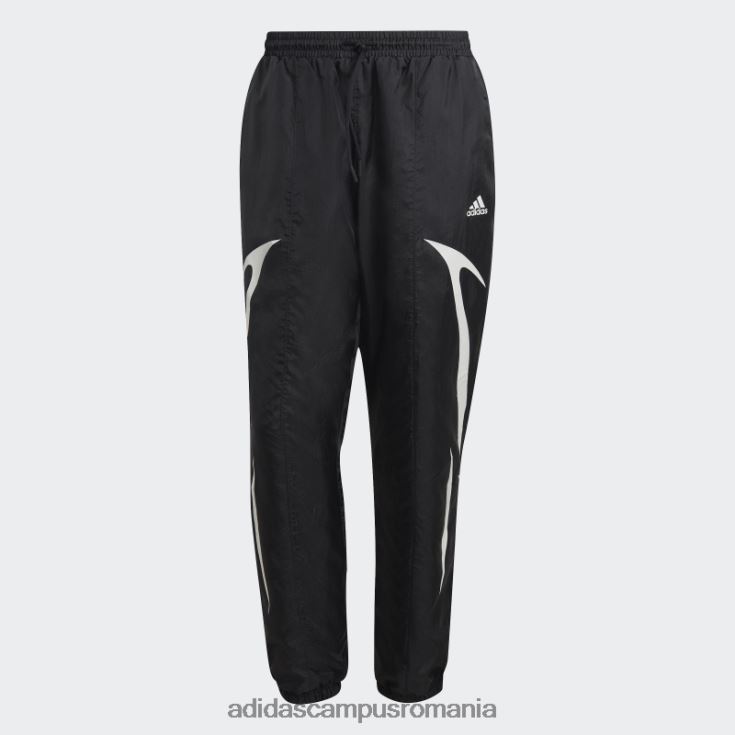 adidas campus romania pantaloni țesuți colorblock negri adidas bărbați alb negru J266N2876
