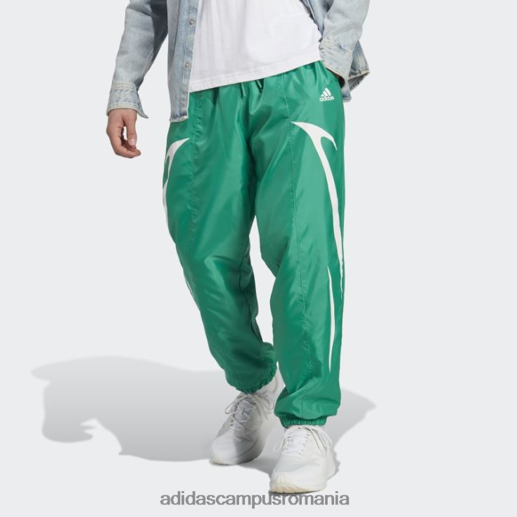 adidas campus romania pantaloni țesuți colorblock verde curte adidas bărbați verde curte/alb J266N26021