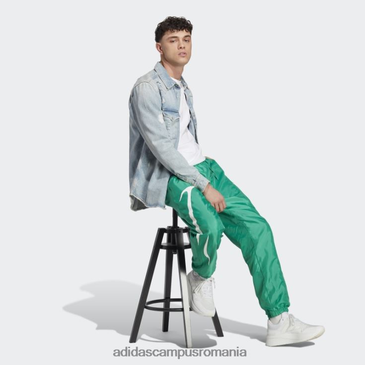 adidas campus romania pantaloni țesuți colorblock verde curte adidas bărbați verde curte/alb J266N26021