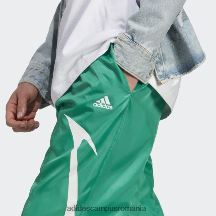 adidas campus romania pantaloni țesuți colorblock verde curte adidas bărbați verde curte/alb J266N26021