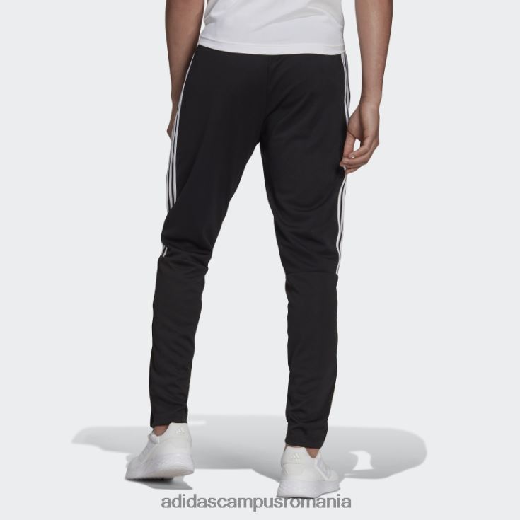 adidas campus romania pantaloni negri aeroready sereno subțiri, cu croiala conică, cu trei dungi bărbați alb negru J266N26214