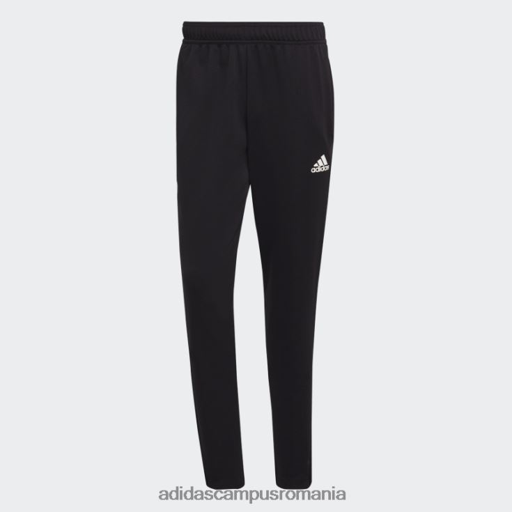 adidas campus romania pantaloni negri aeroready sereno subțiri, cu croiala conică, cu trei dungi bărbați alb negru J266N26214