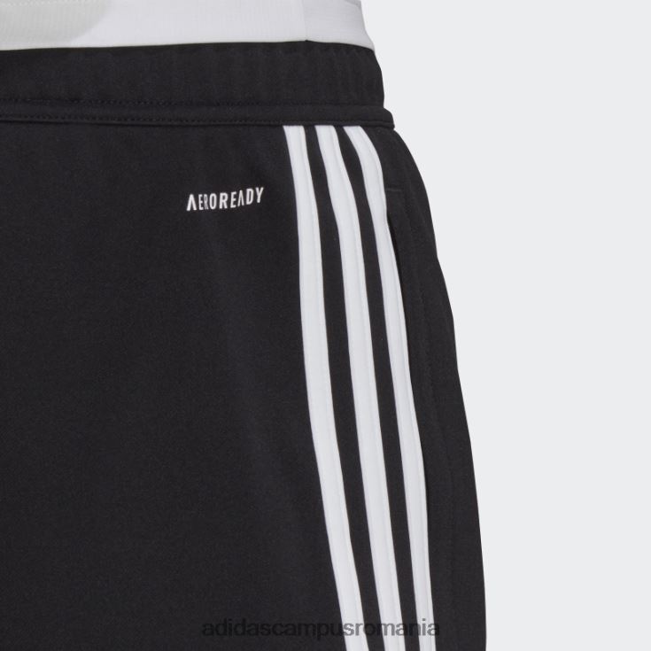adidas campus romania pantaloni negri aeroready sereno subțiri, cu croiala conică, cu trei dungi bărbați alb negru J266N26214