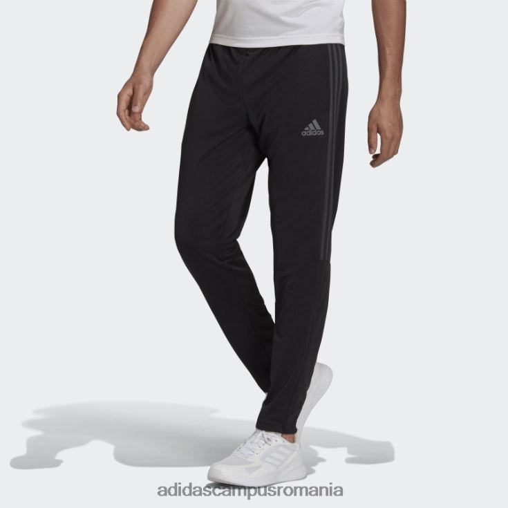 adidas campus romania pantaloni negri aeroready sereno subțiri, cu croiala conică, cu trei dungi bărbați gri inchis J266N24967