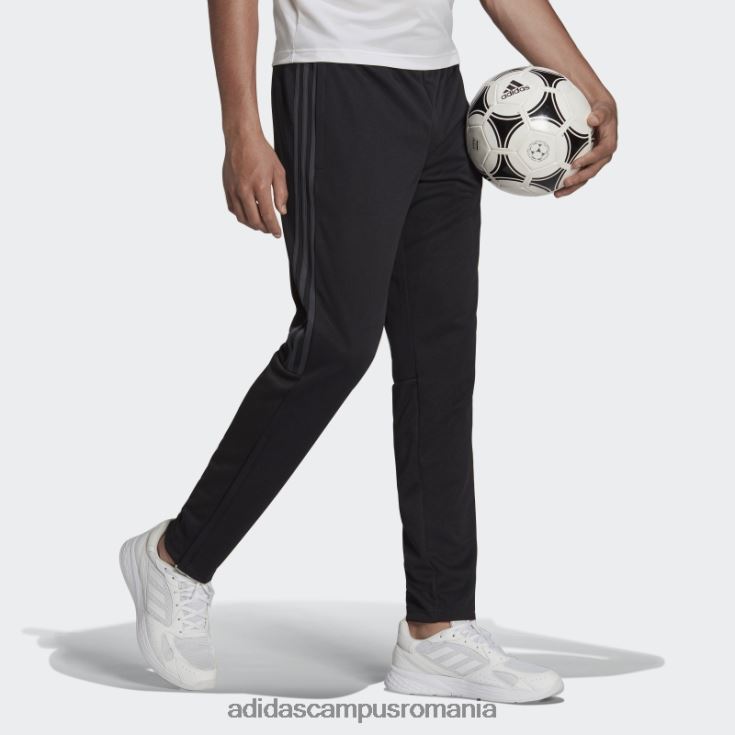 adidas campus romania pantaloni negri aeroready sereno subțiri, cu croiala conică, cu trei dungi bărbați gri inchis J266N24967