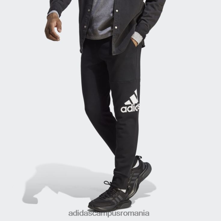 adidas campus romania pantaloni negri cu logo-ul cu manșete conice, French Terry bărbați negru J266N2868