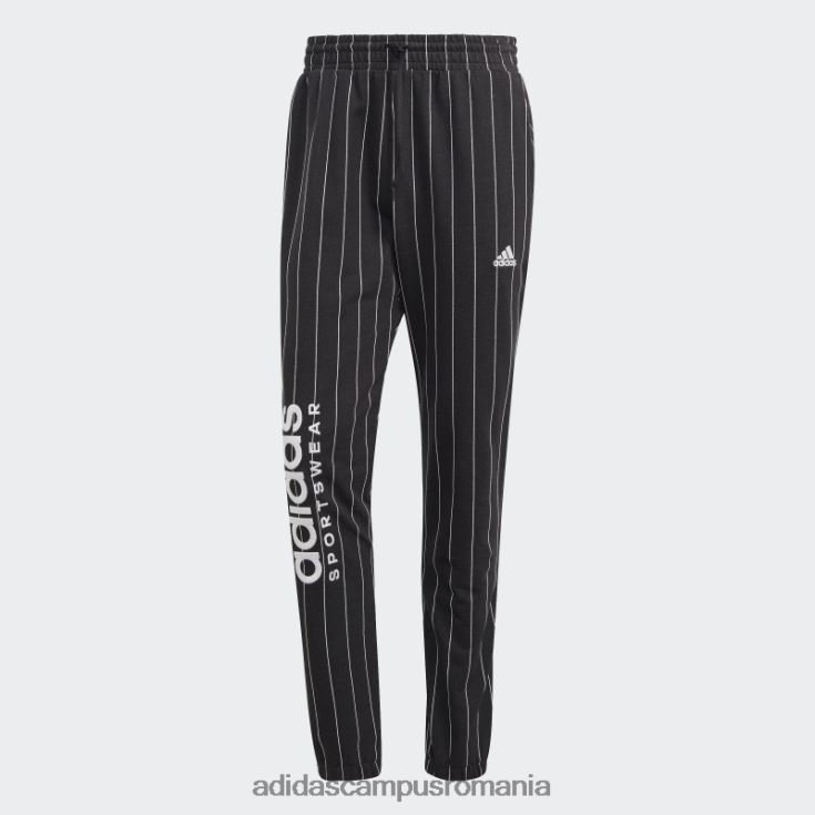 adidas campus romania pantaloni negri din lână cu dungi bărbați negru J266N24966
