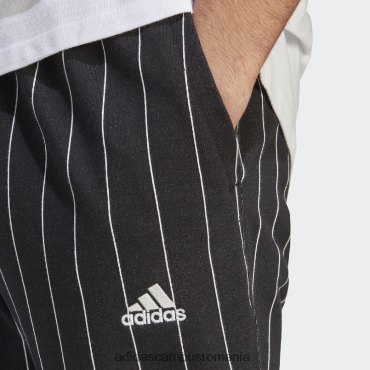adidas campus romania pantaloni negri din lână cu dungi bărbați negru J266N24966