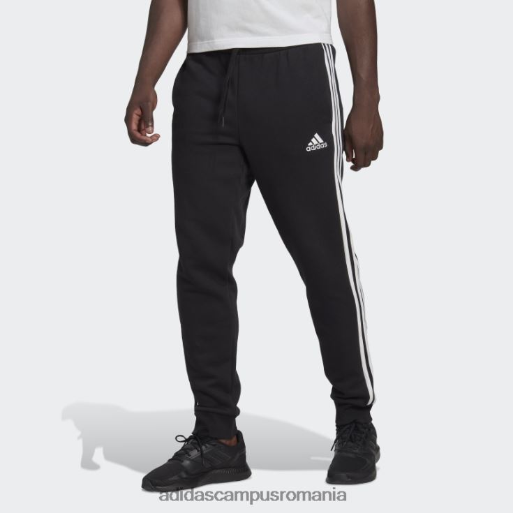 adidas campus romania pantaloni negri din lână, cu manșete, cu trei dungi, adidas bărbați alb negru J266N21182