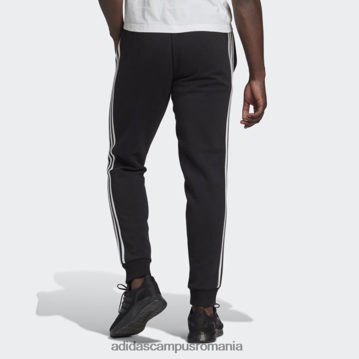 adidas campus romania pantaloni negri din lână, cu manșete, cu trei dungi, adidas bărbați alb negru J266N21182