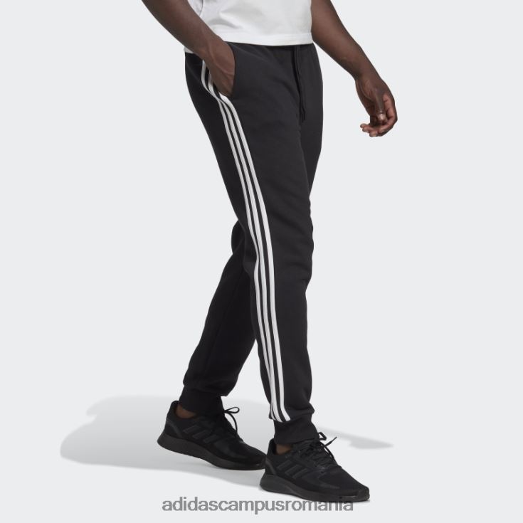 adidas campus romania pantaloni negri din lână, cu manșete, cu trei dungi, adidas bărbați alb negru J266N21182