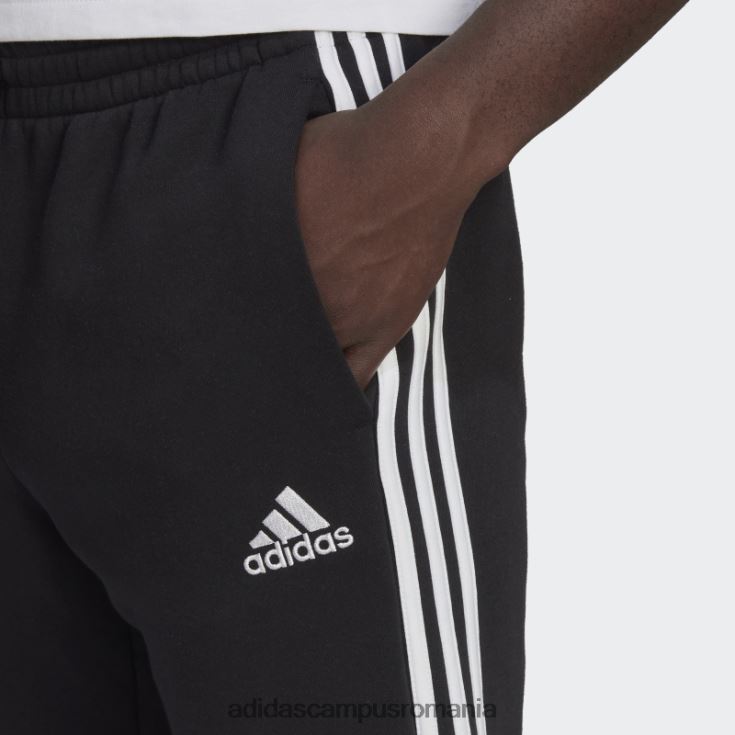 adidas campus romania pantaloni negri din lână, cu manșete, cu trei dungi, adidas bărbați alb negru J266N21182