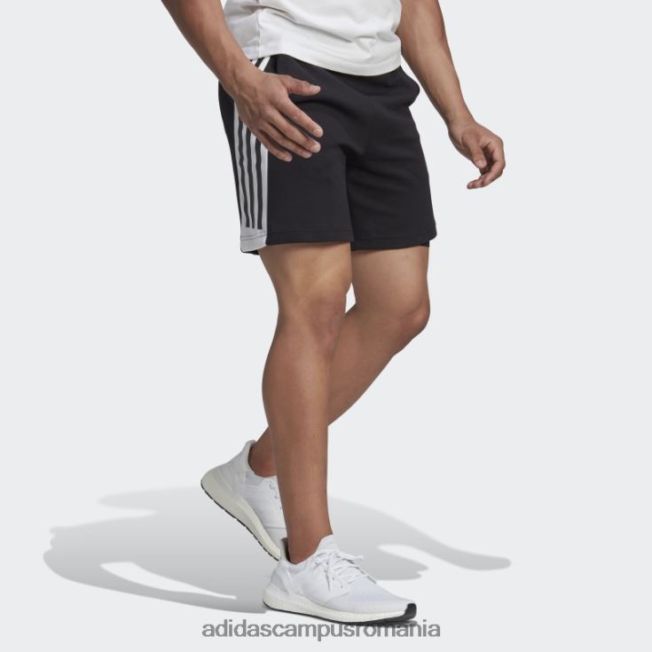 adidas campus romania pantaloni scurți adidas cu 3 dungi cu icoane future negre bărbați negru J266N214649