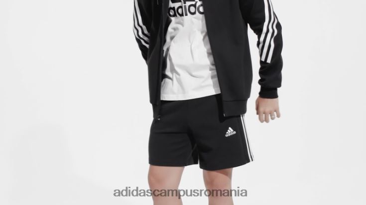 adidas campus romania pantaloni scurți adidas negru essentials french terry cu 3 dungi bărbați negru J266N24941