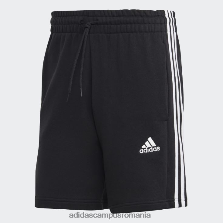 adidas campus romania pantaloni scurți adidas negru essentials french terry cu 3 dungi bărbați negru J266N24941