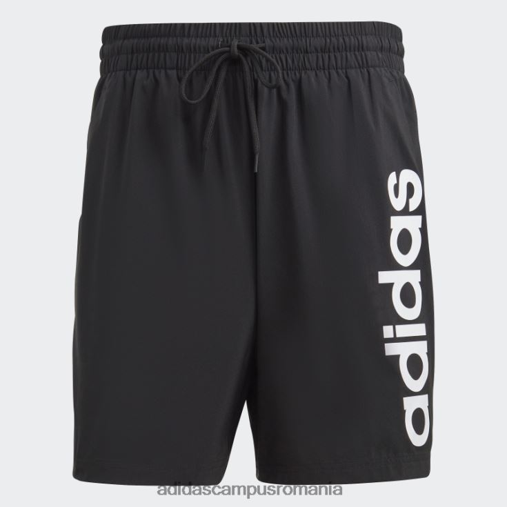 adidas campus romania pantaloni scurți aeroready essentials chelsea linear logo negru bărbați negru J266N214462