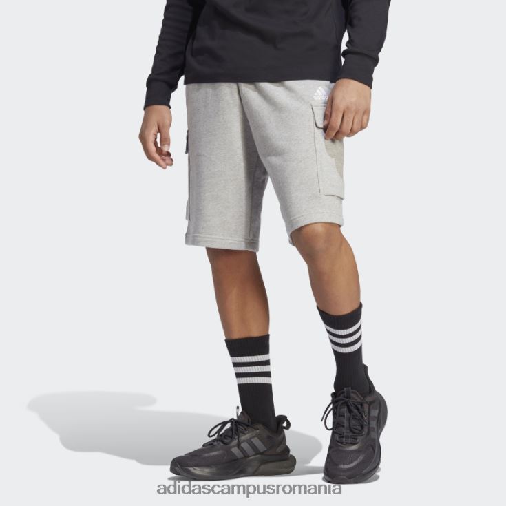 adidas campus romania pantaloni scurți cargo french terry essentials gri mediu bărbați gri mediu J266N25881