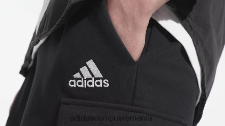 adidas campus romania pantaloni scurți cargo negru essentials french terry adidas bărbați negru J266N25787