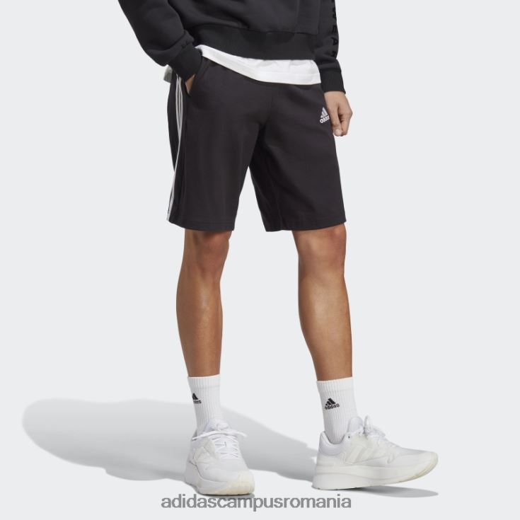 adidas campus romania pantaloni scurți cu 3 dungi din un singur tricou negru adidas bărbați alb negru J266N2834