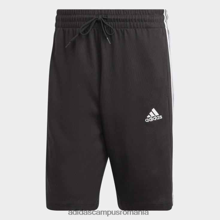 adidas campus romania pantaloni scurți cu 3 dungi din un singur tricou negru adidas bărbați alb negru J266N2834