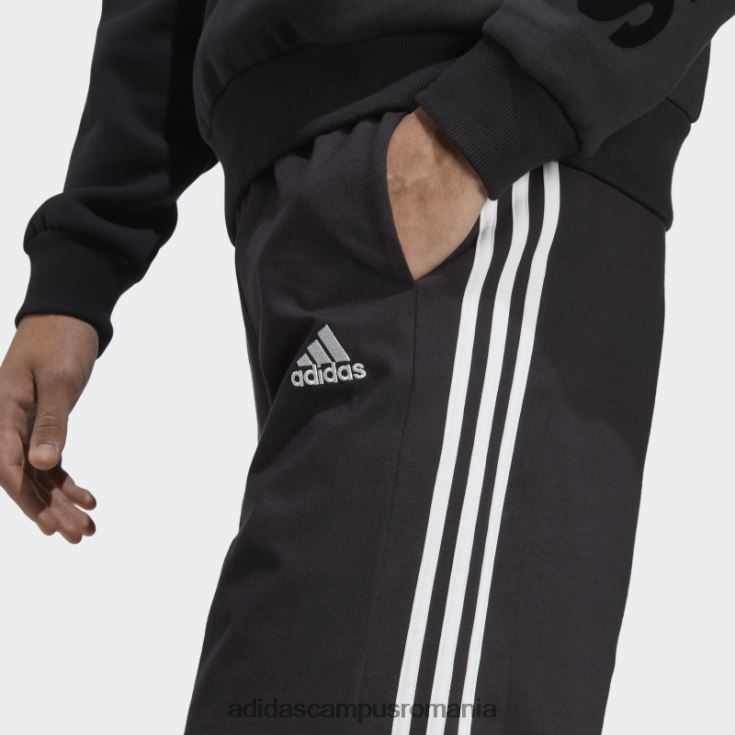 adidas campus romania pantaloni scurți cu 3 dungi din un singur tricou negru adidas bărbați alb negru J266N2834