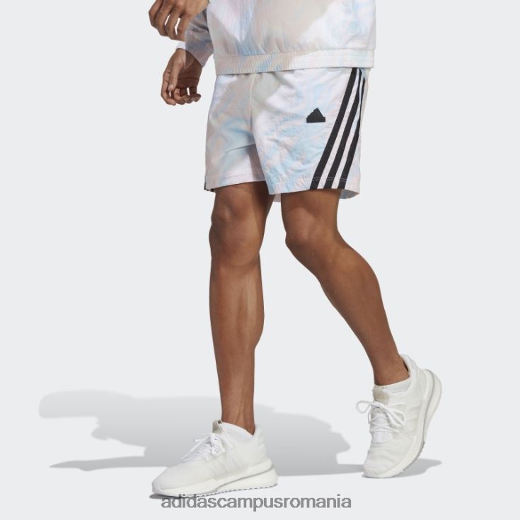 adidas campus romania pantaloni scurți cu imprimeu peste tot cu iconițe albe ale viitorului adidas bărbați alb J266N25709
