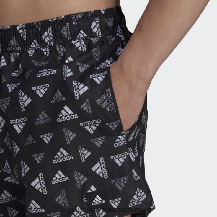 adidas campus romania pantaloni scurți de baie clx cu imprimeu logo foarte scurt negru adidas bărbați alb negru J266N213818