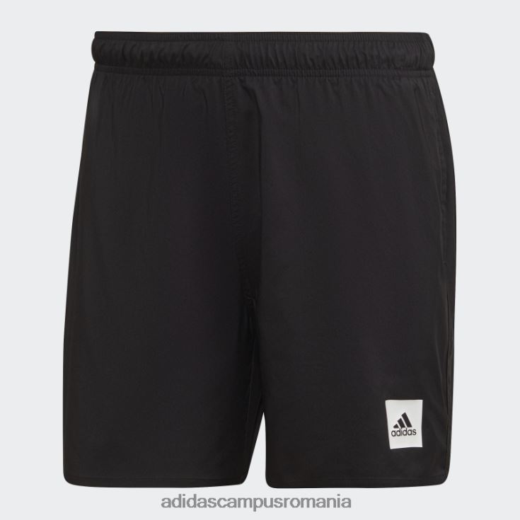 adidas campus romania pantaloni scurți de baie negri de lungime scurtă uni bărbați negru J266N213235