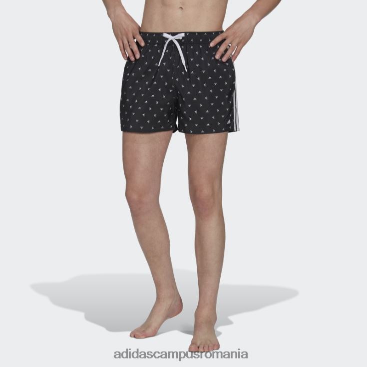 adidas campus romania pantaloni scurți de baie negri mini logo clx bărbați alb negru J266N214309