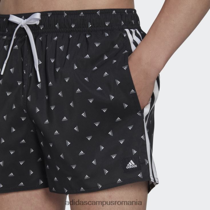 adidas campus romania pantaloni scurți de baie negri mini logo clx bărbați alb negru J266N214309