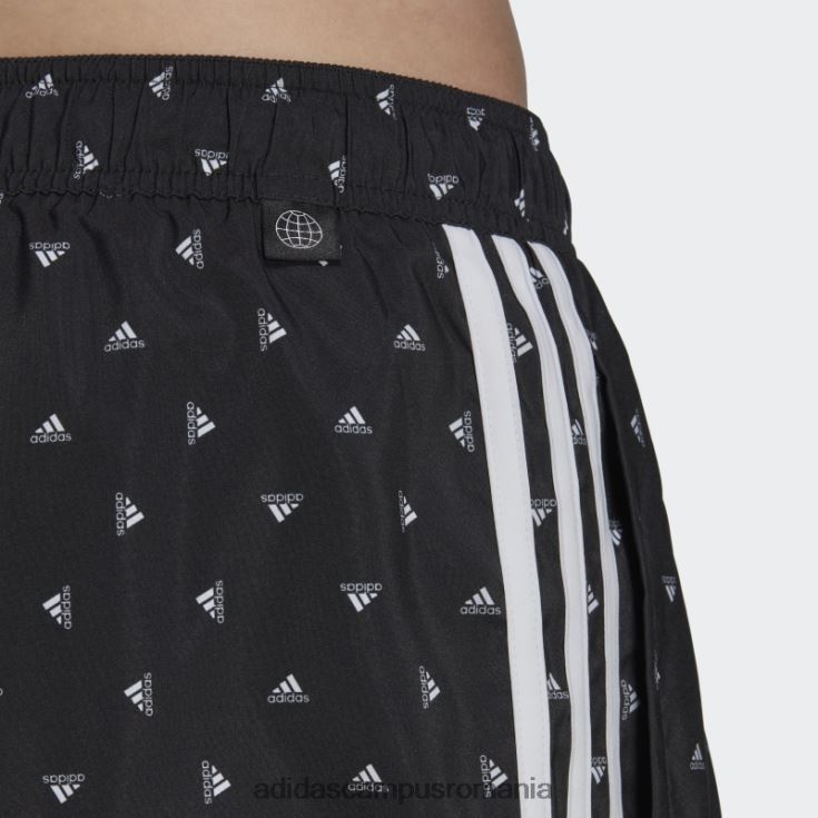 adidas campus romania pantaloni scurți de baie negri mini logo clx bărbați alb negru J266N214309