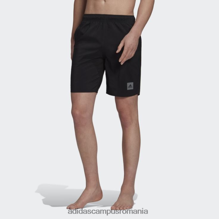 adidas campus romania pantaloni scurți de baie uni de lungime clasică neagră bărbați gri inchis J266N26113