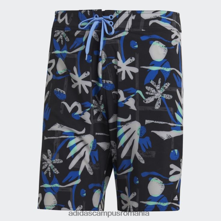 adidas campus romania pantaloni scurți de plajă cu flori de sezon, negri bărbați negru/albastru J266N213963