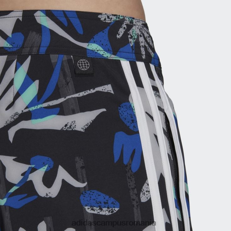 adidas campus romania pantaloni scurți de plajă cu flori de sezon, negri bărbați negru/albastru J266N213963