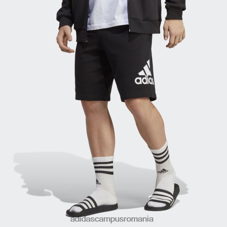 adidas campus romania pantaloni scurți din țesătură french cu logo mare essentials negru bărbați negru J266N25312
