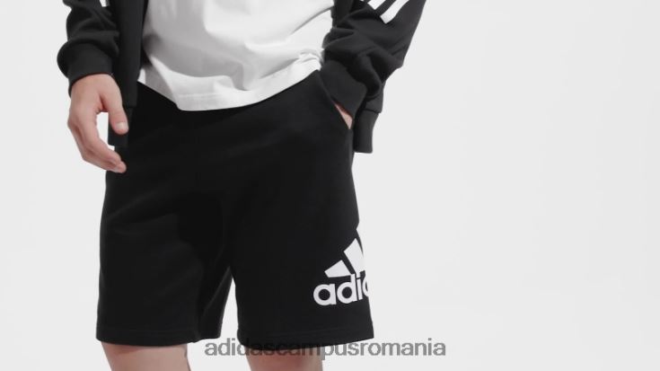 adidas campus romania pantaloni scurți din țesătură french cu logo mare essentials negru bărbați negru J266N25312