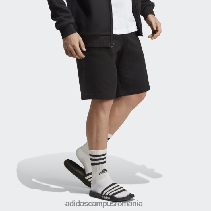 adidas campus romania pantaloni scurți din țesătură french cu logo mare essentials negru bărbați negru J266N25312