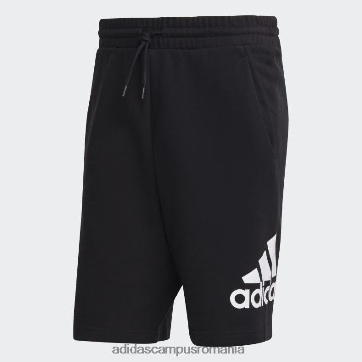 adidas campus romania pantaloni scurți din țesătură french cu logo mare essentials negru bărbați negru J266N25312