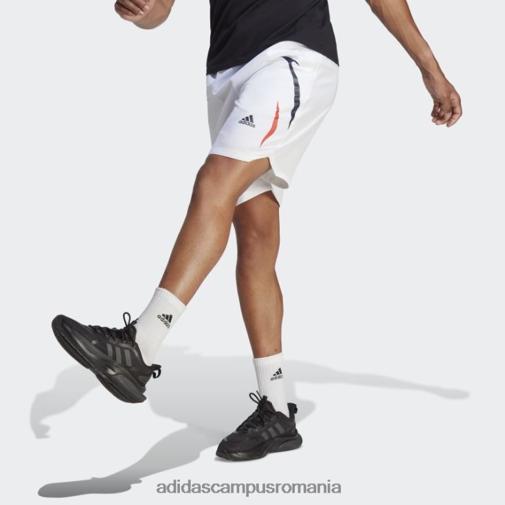 adidas campus romania pantaloni scurți țesuți colorblock alb bărbați alb negru J266N26104