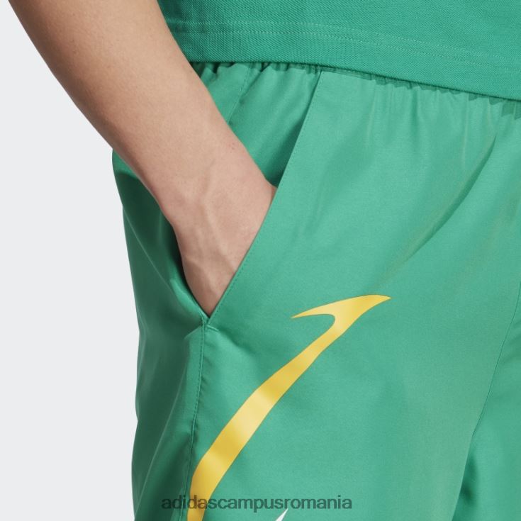 adidas campus romania pantaloni scurți țesuți colorblock verde curte adidas bărbați verde curte/alb J266N25832