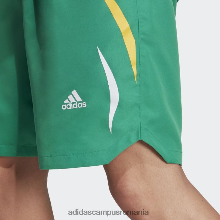 adidas campus romania pantaloni scurți țesuți colorblock verde curte bărbați verde curte/alb J266N214503