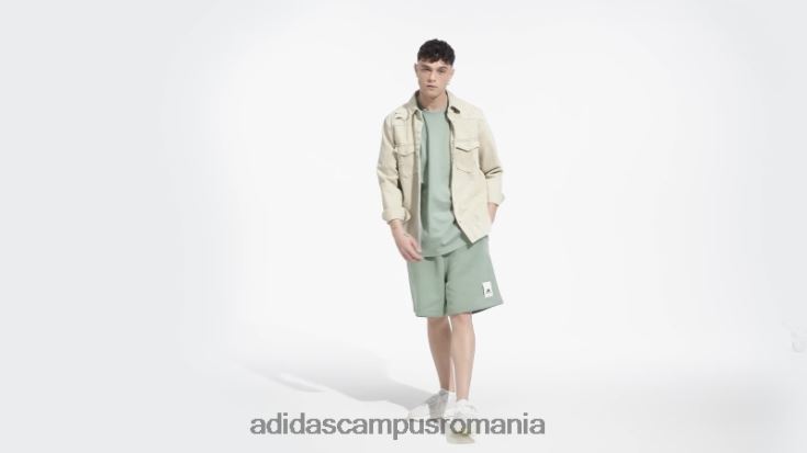 adidas campus romania pantaloni scurți fleece lounge verde argintiu bărbați verde argintiu J266N25834