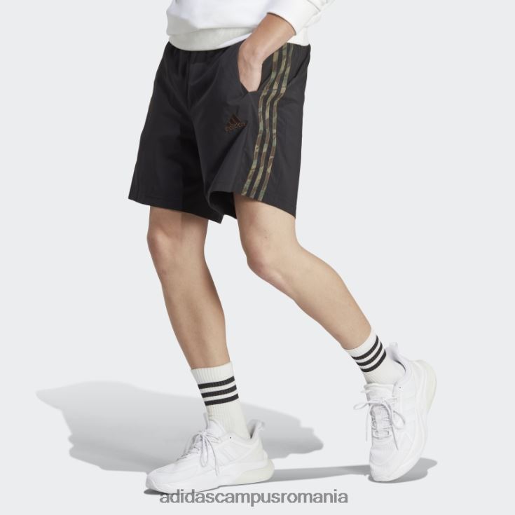 adidas campus romania pantaloni scurți negri aeroready essentials chelsea cu 3 dungi bărbați negru/măsliniu J266N213511