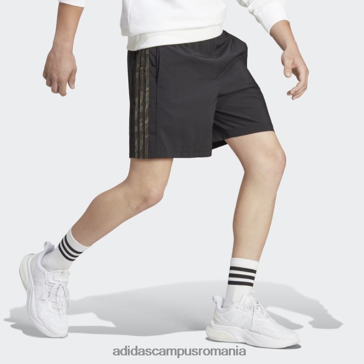 adidas campus romania pantaloni scurți negri aeroready essentials chelsea cu 3 dungi bărbați negru/măsliniu J266N213511