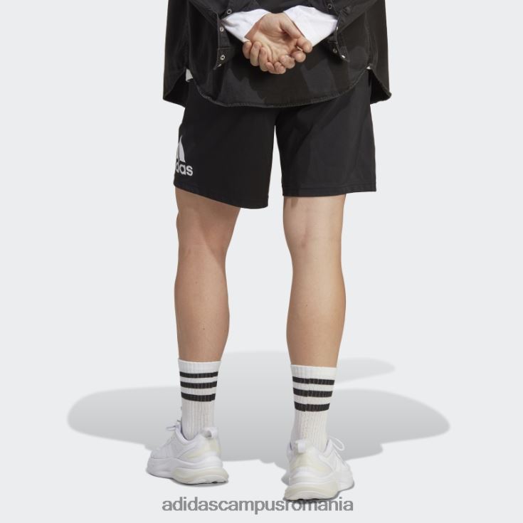 adidas campus romania pantaloni scurți negri cu logo essentials bărbați alb negru J266N21031