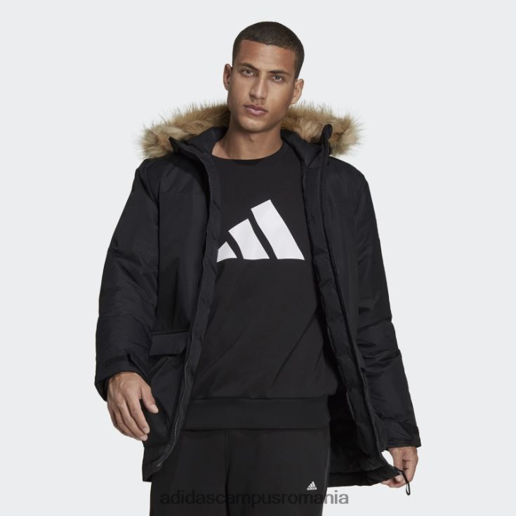 adidas campus romania parka neagra cu gluga utilitas eleganta bărbați negru J266N27049