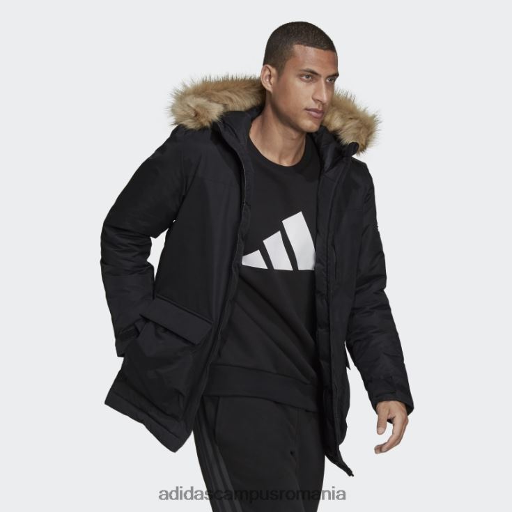 adidas campus romania parka neagra cu gluga utilitas eleganta bărbați negru J266N27049