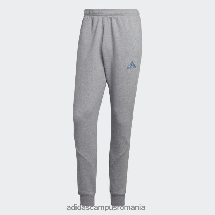 adidas campus romania stadion fleece insignă de sport cu manșete pantaloni gri mediu bărbați gri mediu J266N26554